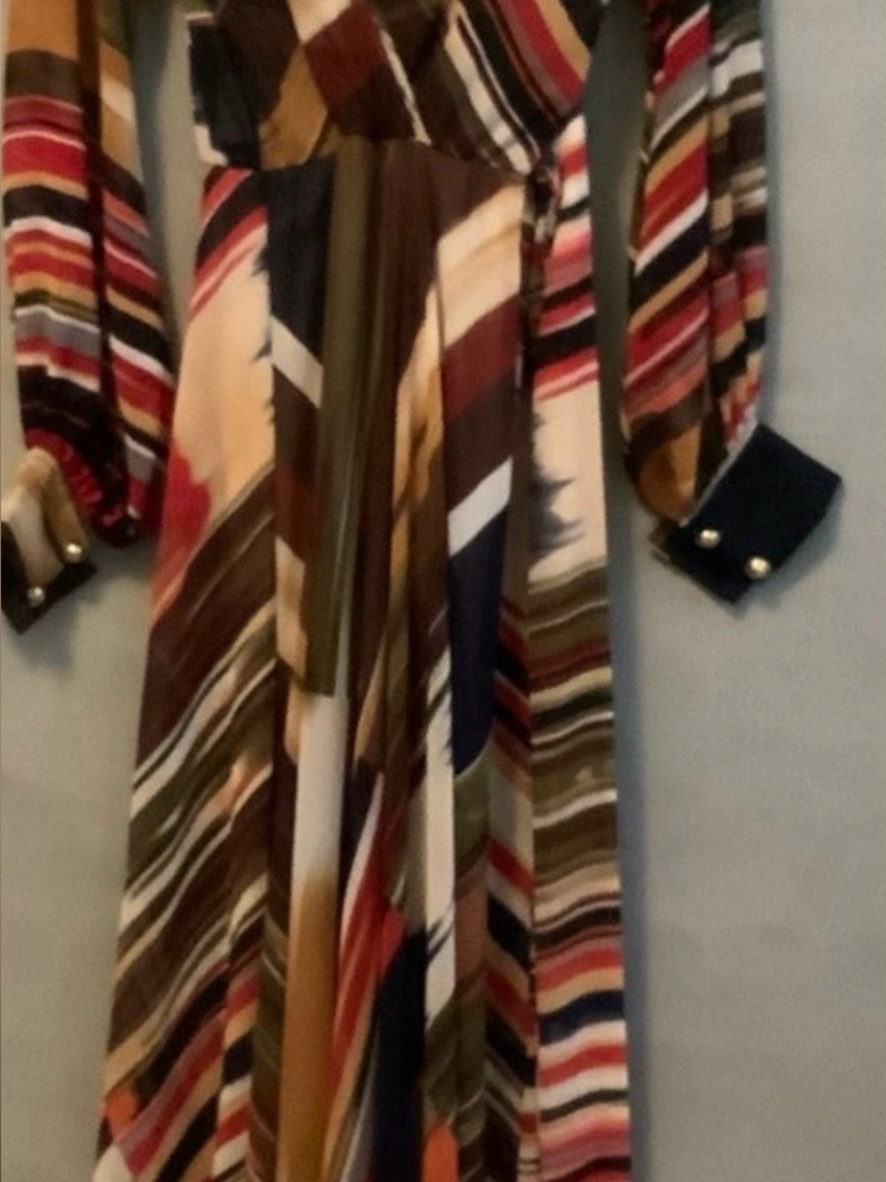 Striped Long Sleeve Maxi Dress in Multicolor - Picture 3 of 5